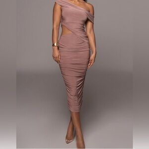 NWT JLUXLABEL Mauve Worth The Wait Draped Dress